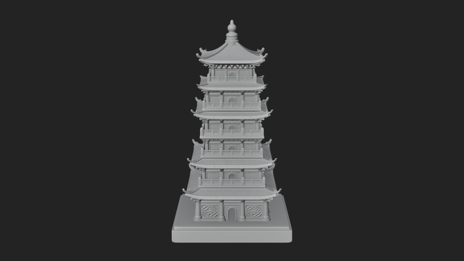 Tiered Pagoda Hall Temple Design 29 3D Print Model 3D Model