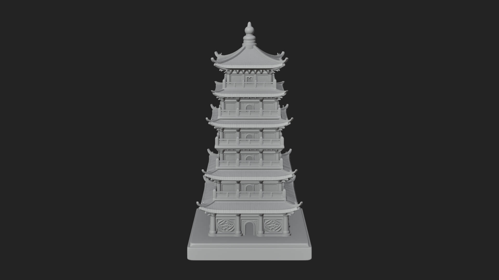 Tiered Pagoda Hall Temple Design 29 3D Print Model 3D Model