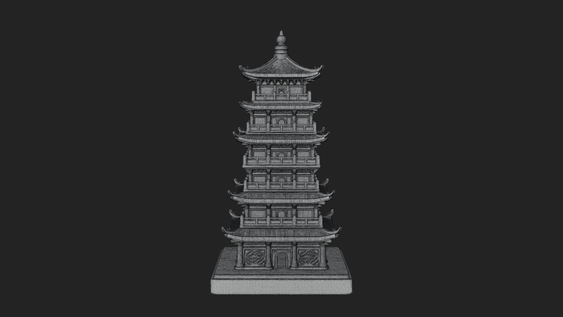 Tiered Pagoda Hall Temple Design 29 3D Print Model 3D Model