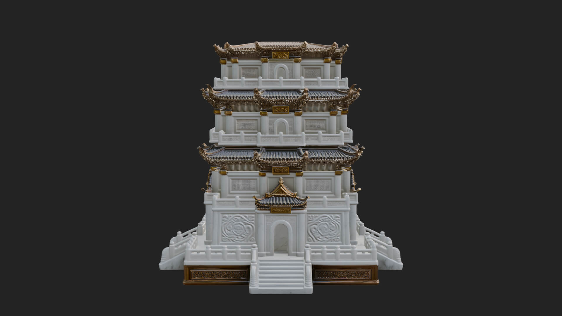 Tiered Pagoda Hall Temple Design 30 3D Print Model 3D Model