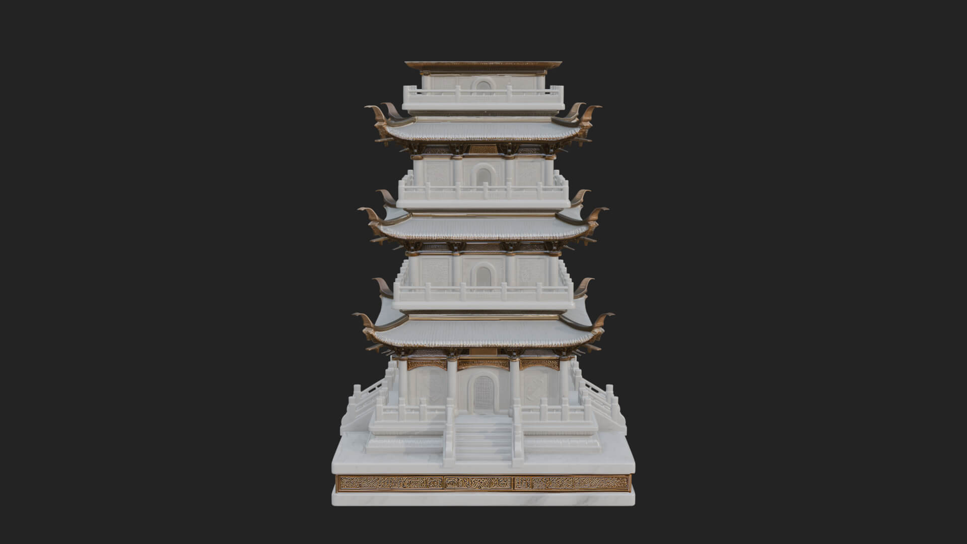 Tiered Pagoda Hall Temple Design 31 3D Print Model 3D Model