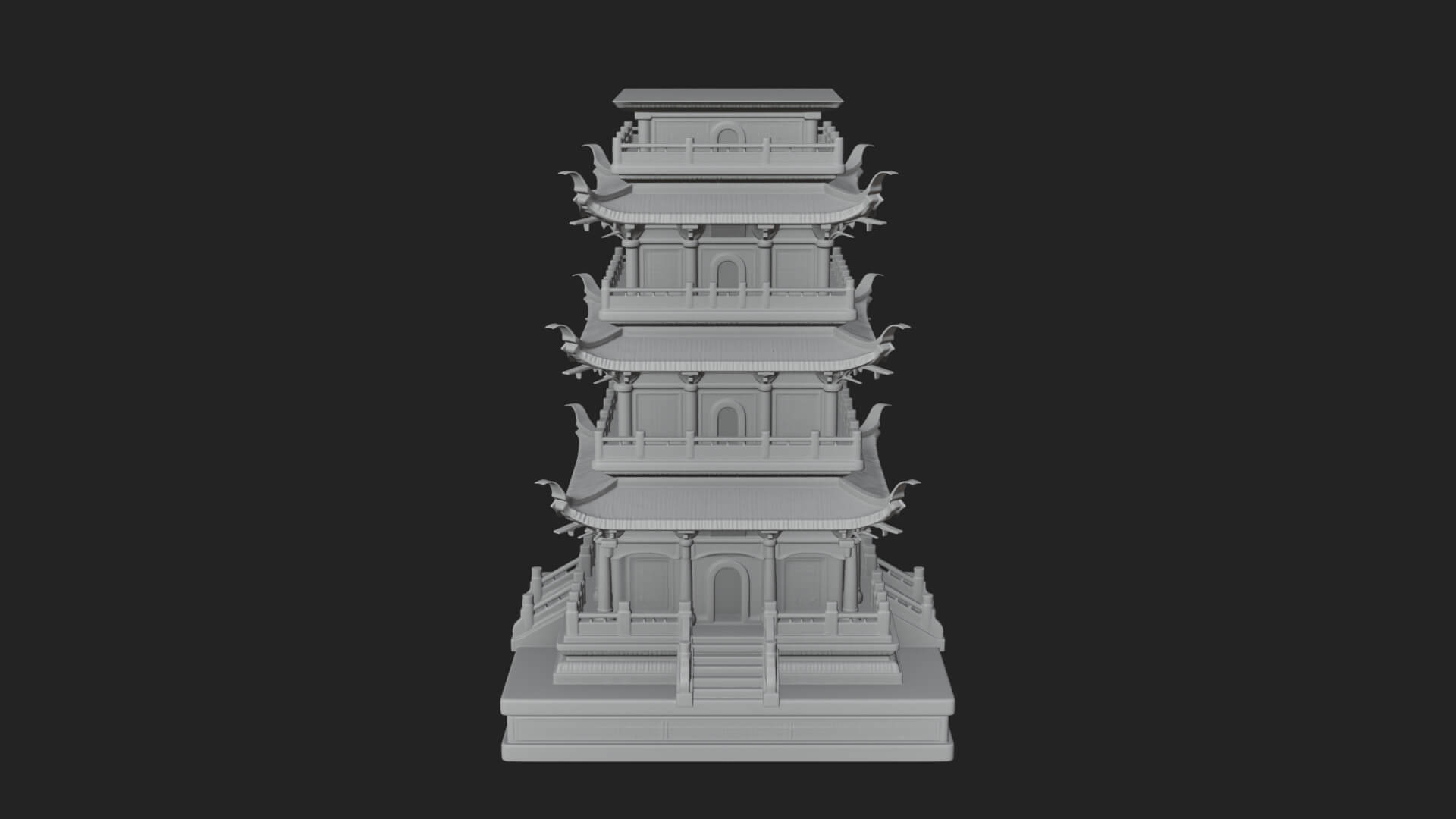 Tiered Pagoda Hall Temple Design 31 3D Print Model 3D Model
