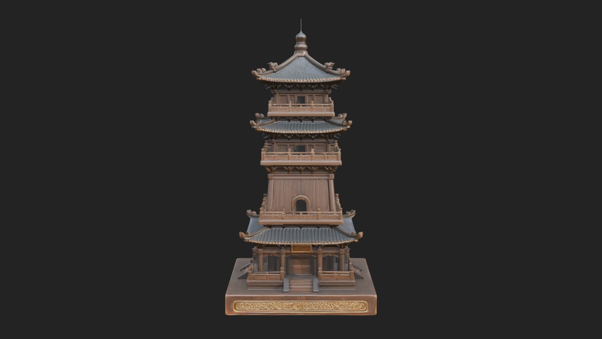 Tiered Pagoda Hall Temple Design 32 3D Print Model 3D Model