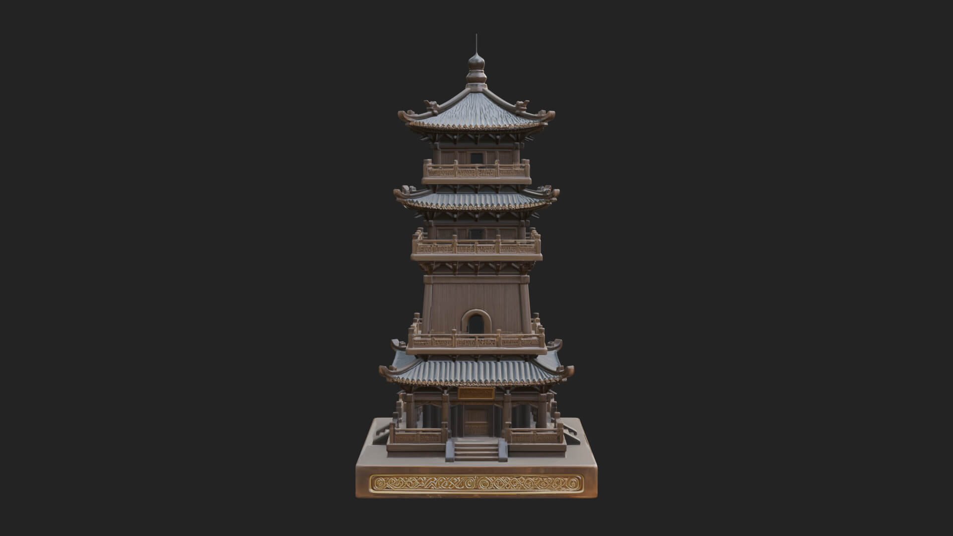 Tiered Pagoda Hall Temple Design 32 3D Print Model 3D Model