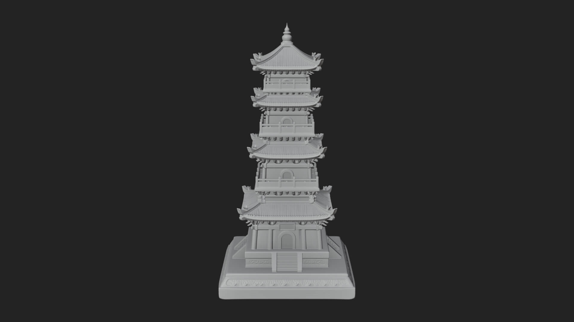 Tiered Pagoda Hall Temple Design 33 3D Print Model 3D Model