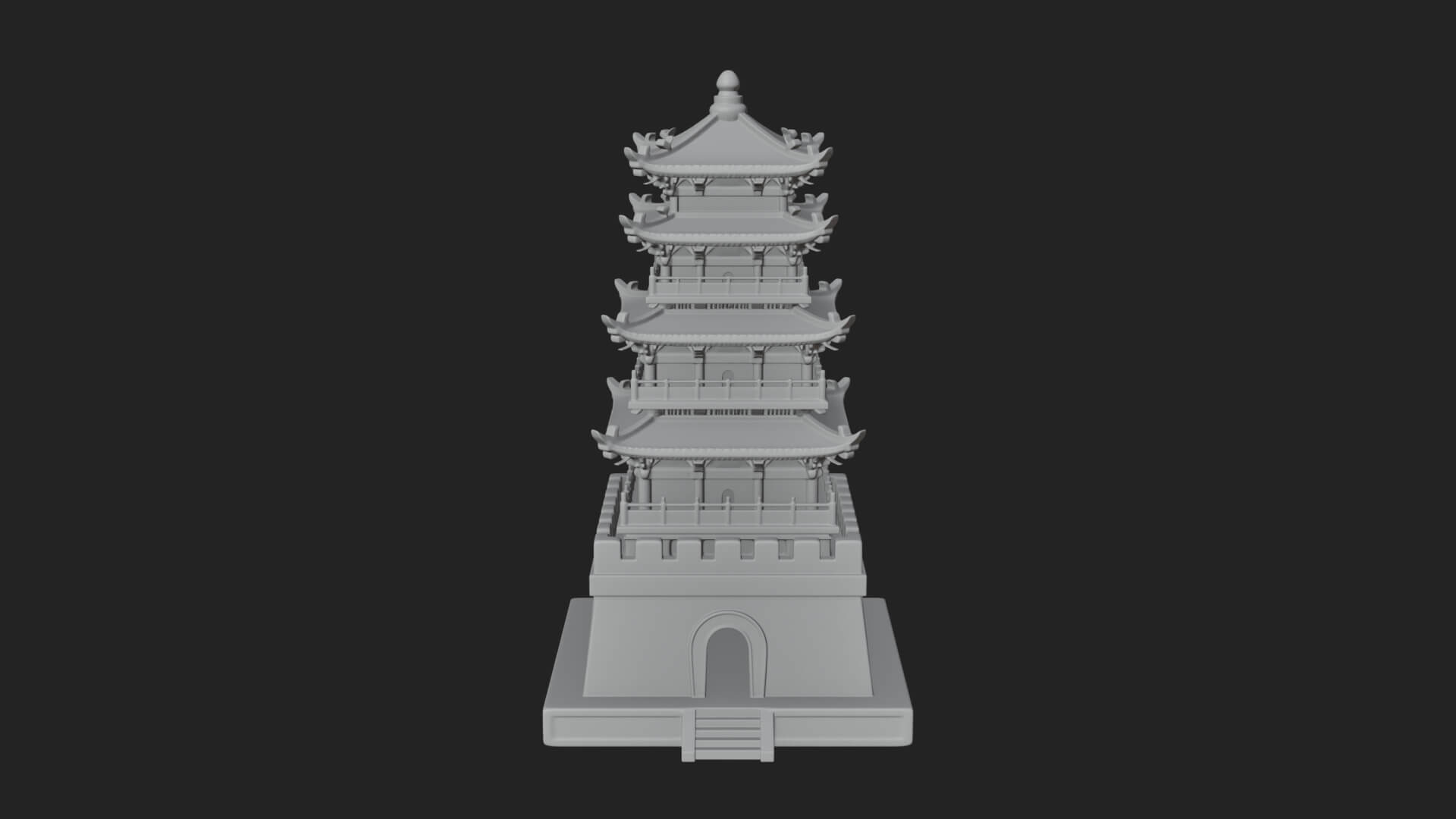 Tiered Pagoda Hall Temple Design 34 3D Print Model 3D Model