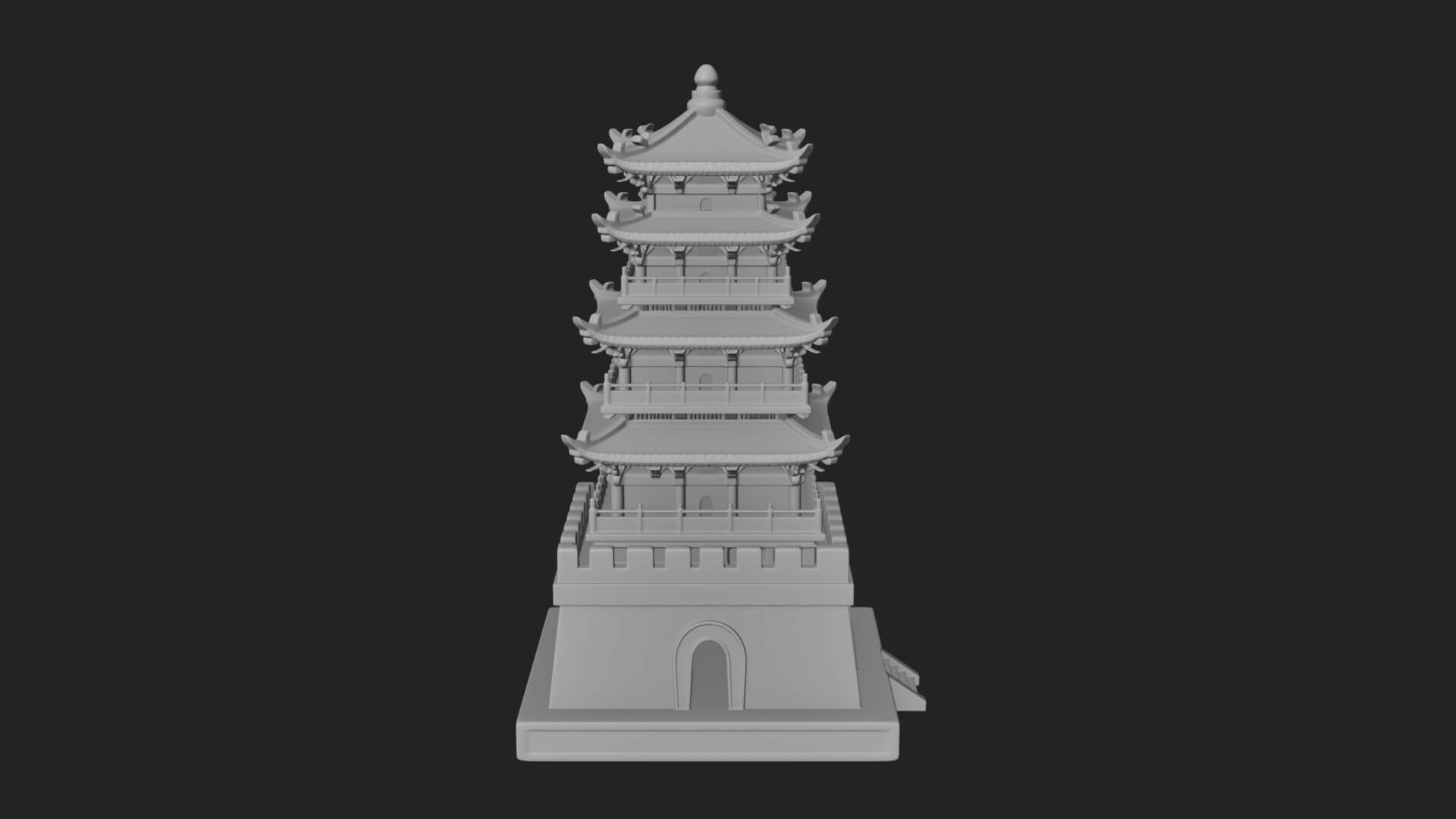 Tiered Pagoda Hall Temple Design 34 3D Print Model 3D Model