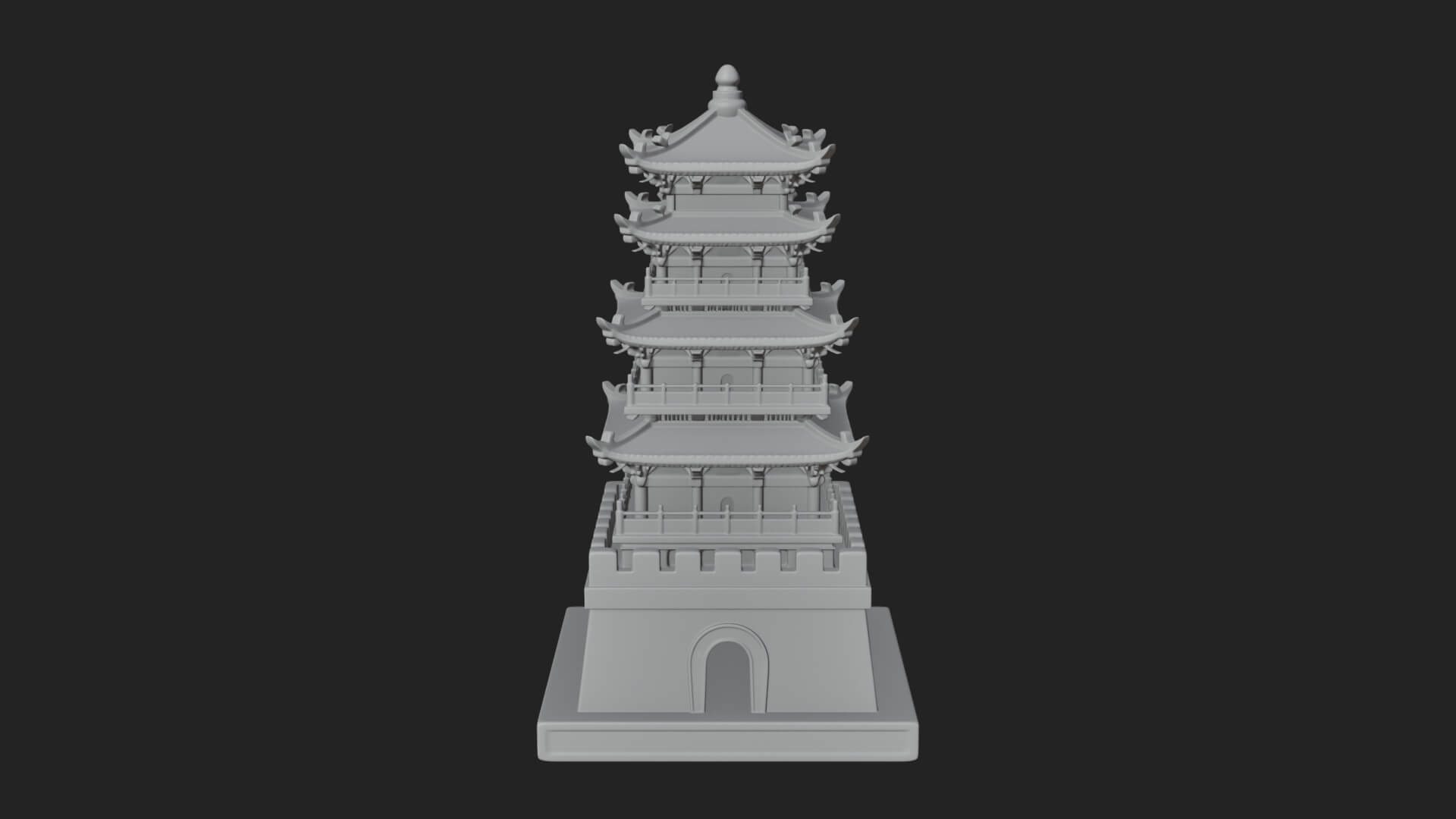 Tiered Pagoda Hall Temple Design 34 3D Print Model 3D Model