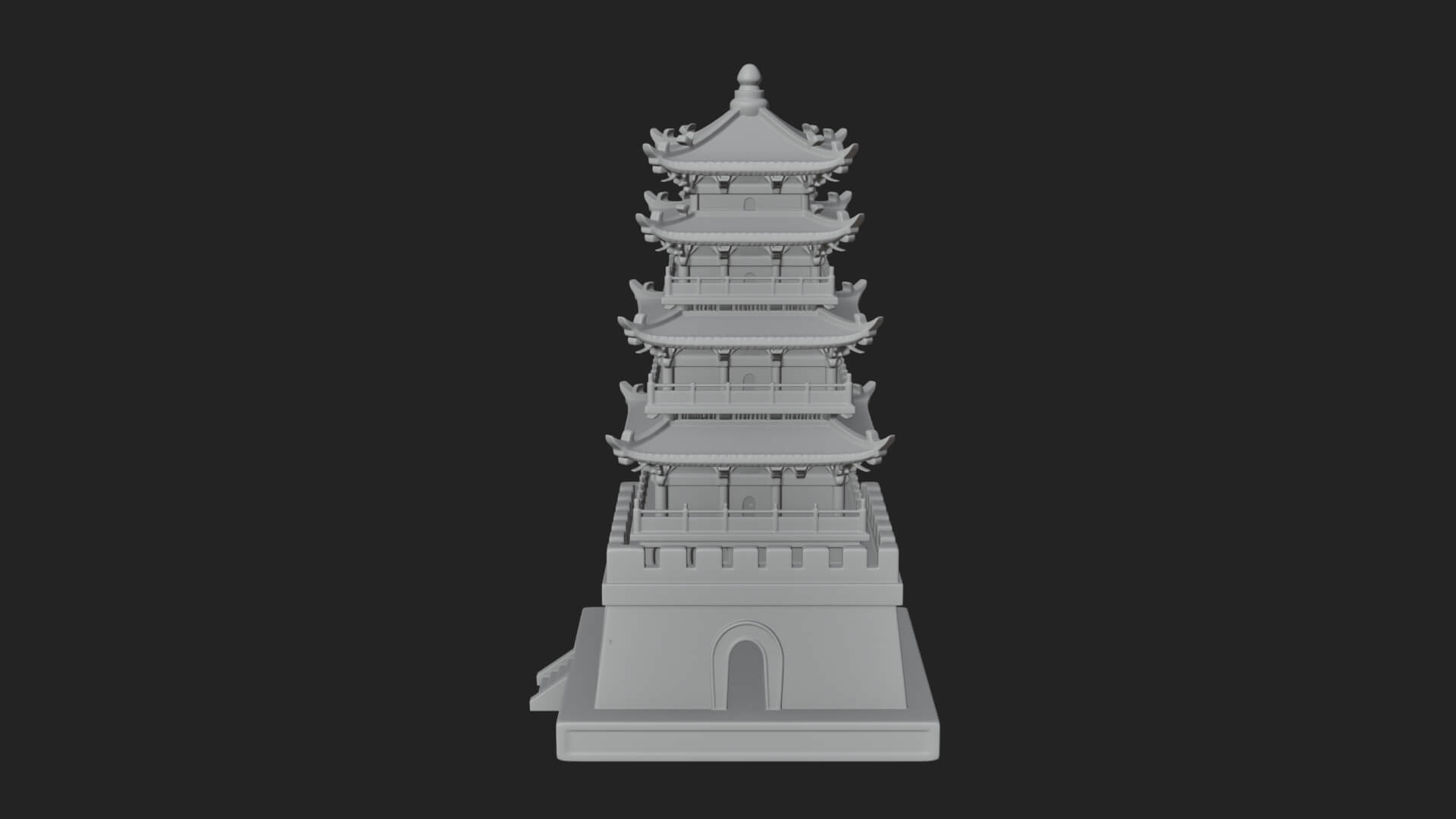 Tiered Pagoda Hall Temple Design 34 3D Print Model 3D Model
