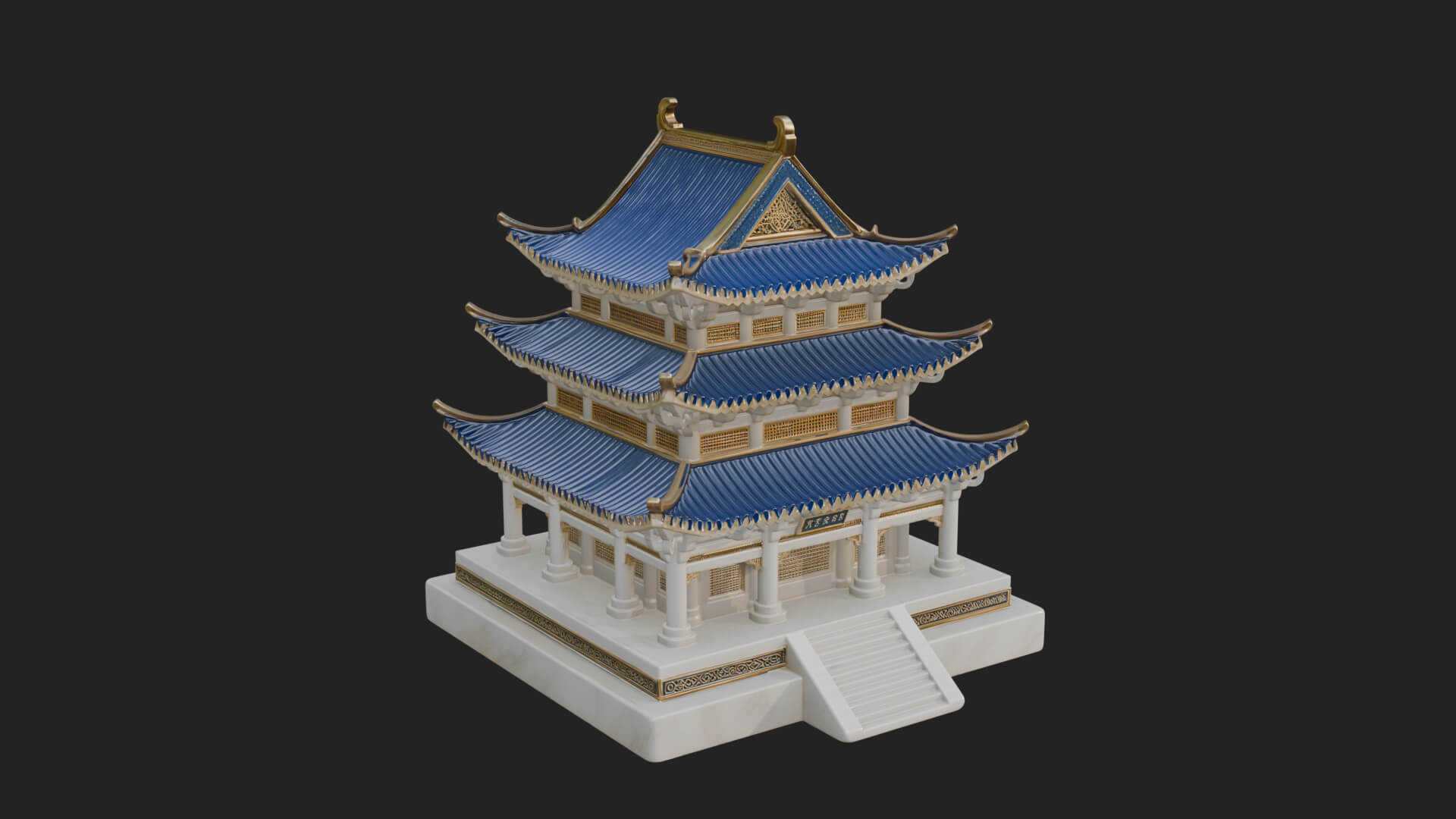 Tiered Pagoda Hall Temple Design 36 3D Print Model 3D Model