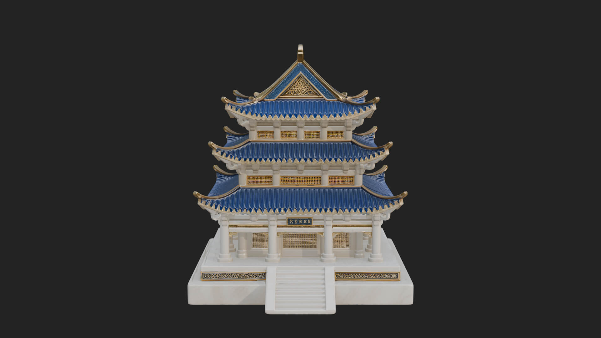 Tiered Pagoda Hall Temple Design 36 3D Print Model 3D Model