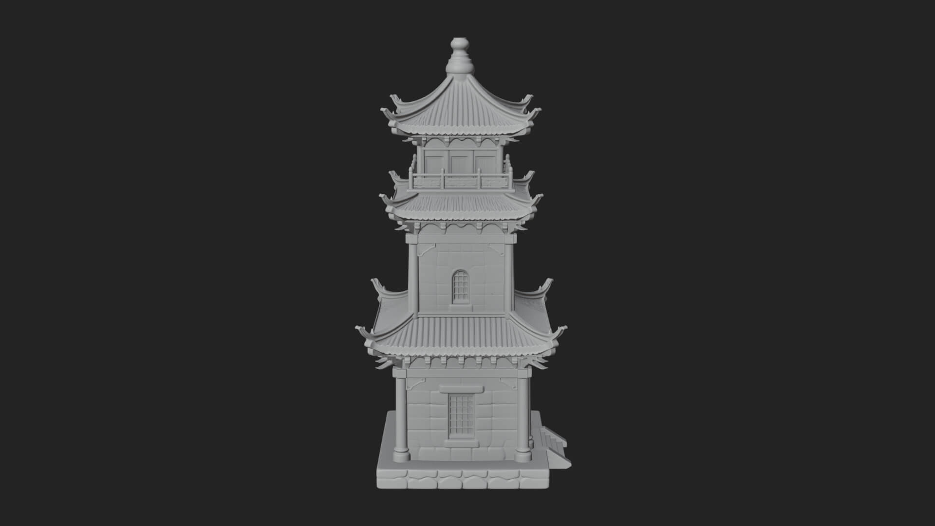 Tiered Pagoda Hall Temple Design 38 3D Print Model 3D Model