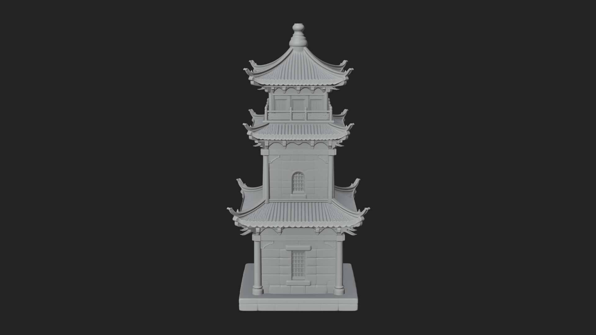 Tiered Pagoda Hall Temple Design 38 3D Print Model 3D Model