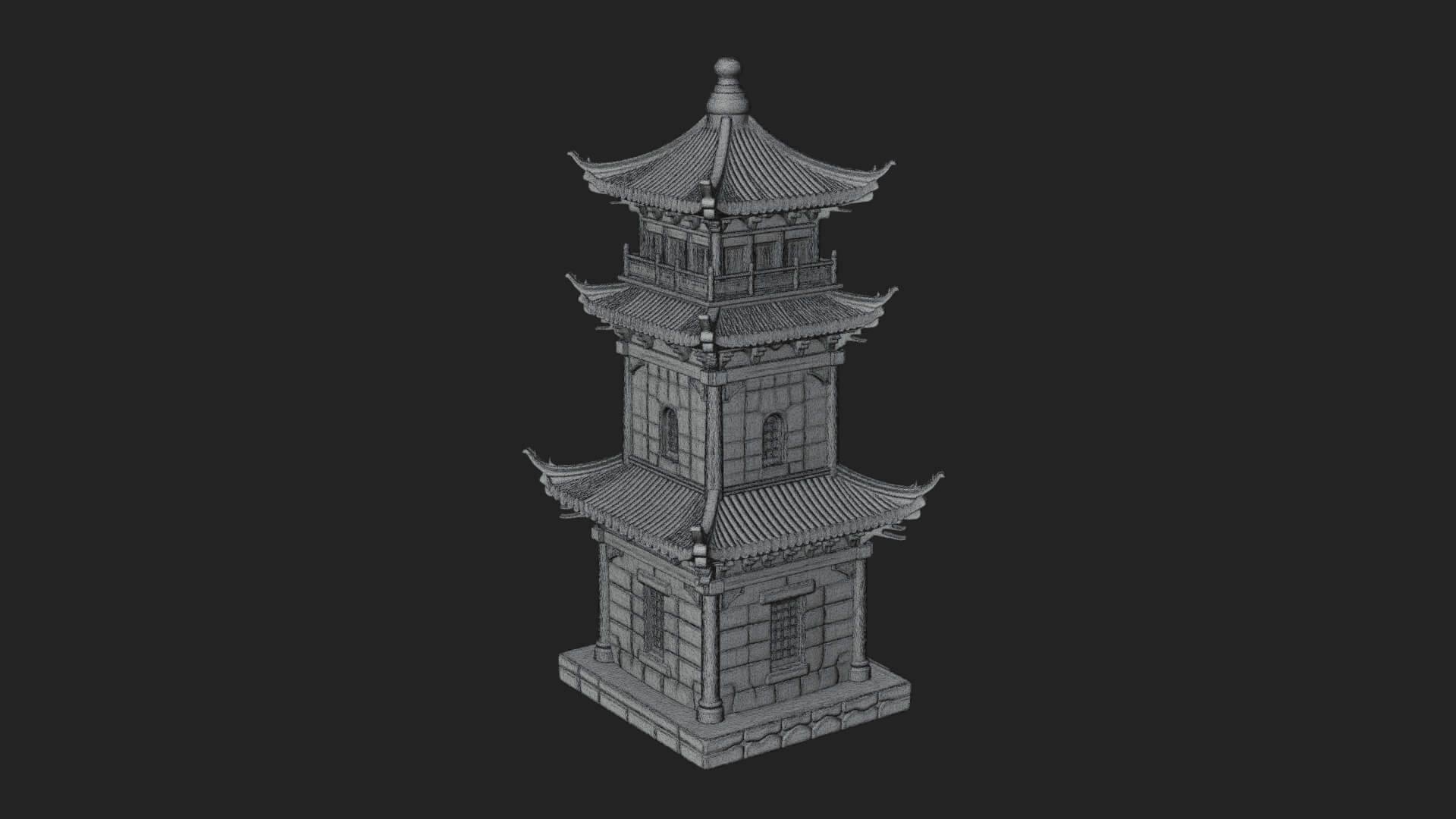 Tiered Pagoda Hall Temple Design 38 3D Print Model 3D Model