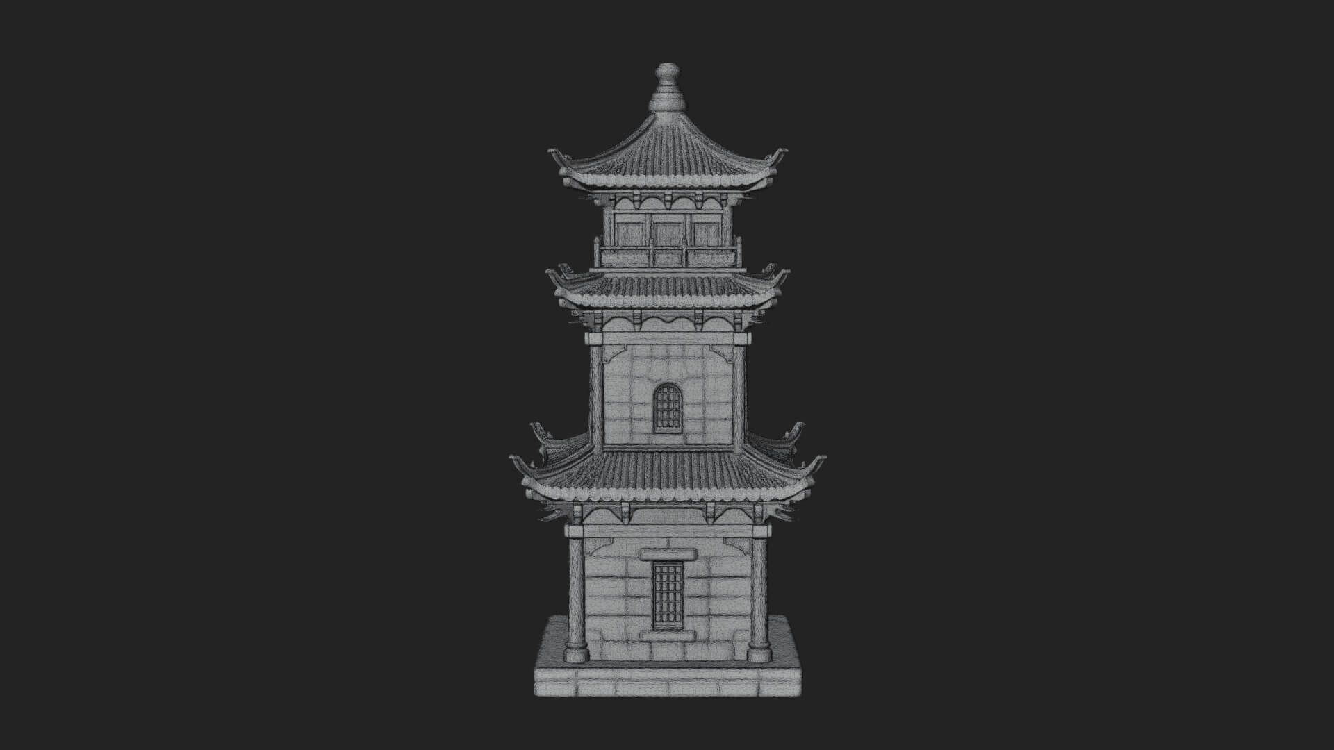 Tiered Pagoda Hall Temple Design 38 3D Print Model 3D Model
