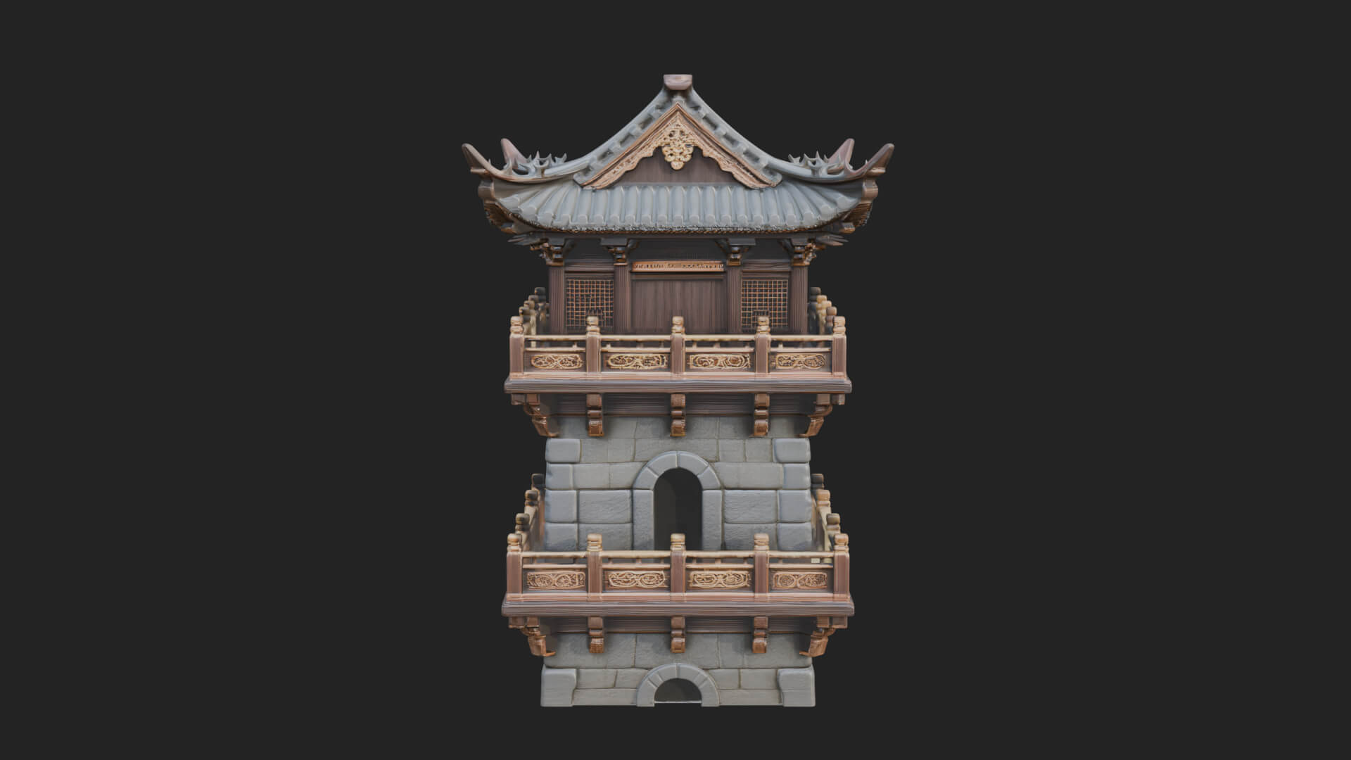 Tiered Pagoda Hall Temple Design 39 3D Print Model 3D Model