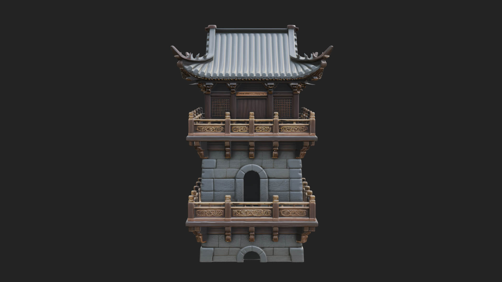 Tiered Pagoda Hall Temple Design 39 3D Print Model 3D Model