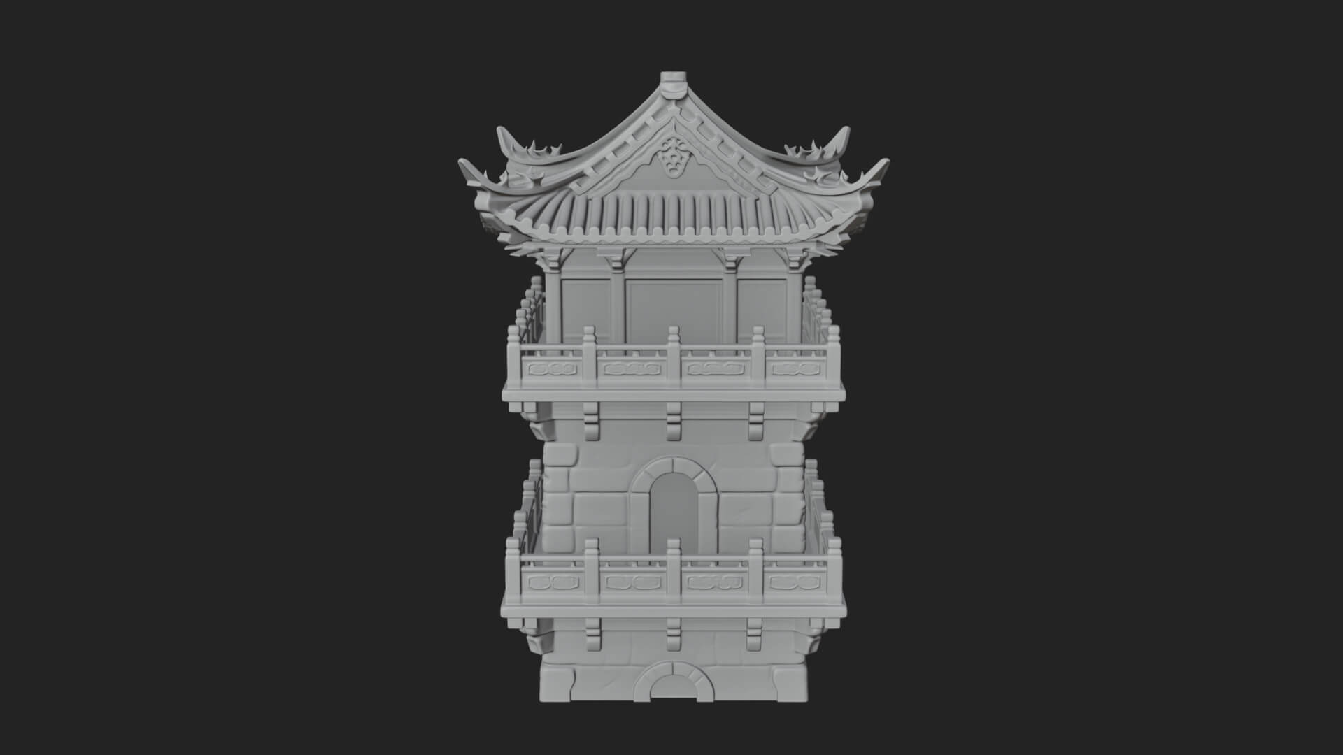 Tiered Pagoda Hall Temple Design 39 3D Print Model 3D Model