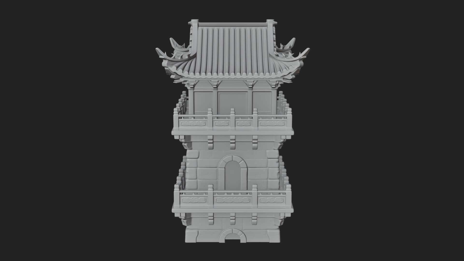 Tiered Pagoda Hall Temple Design 39 3D Print Model 3D Model