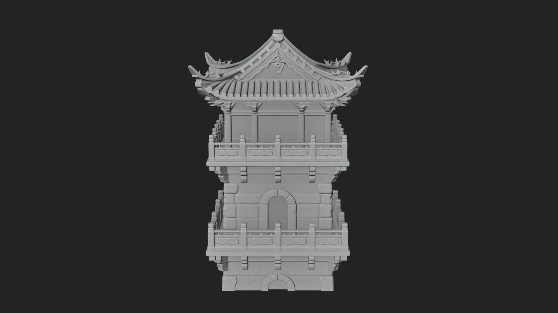Tiered Pagoda Hall Temple Design 39 3D Print Model 3D Model