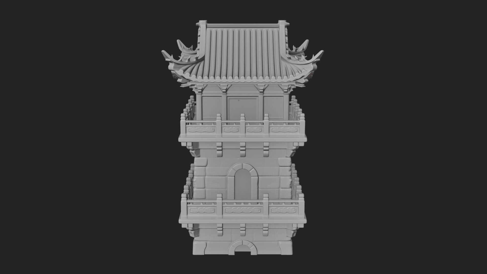 Tiered Pagoda Hall Temple Design 39 3D Print Model 3D Model