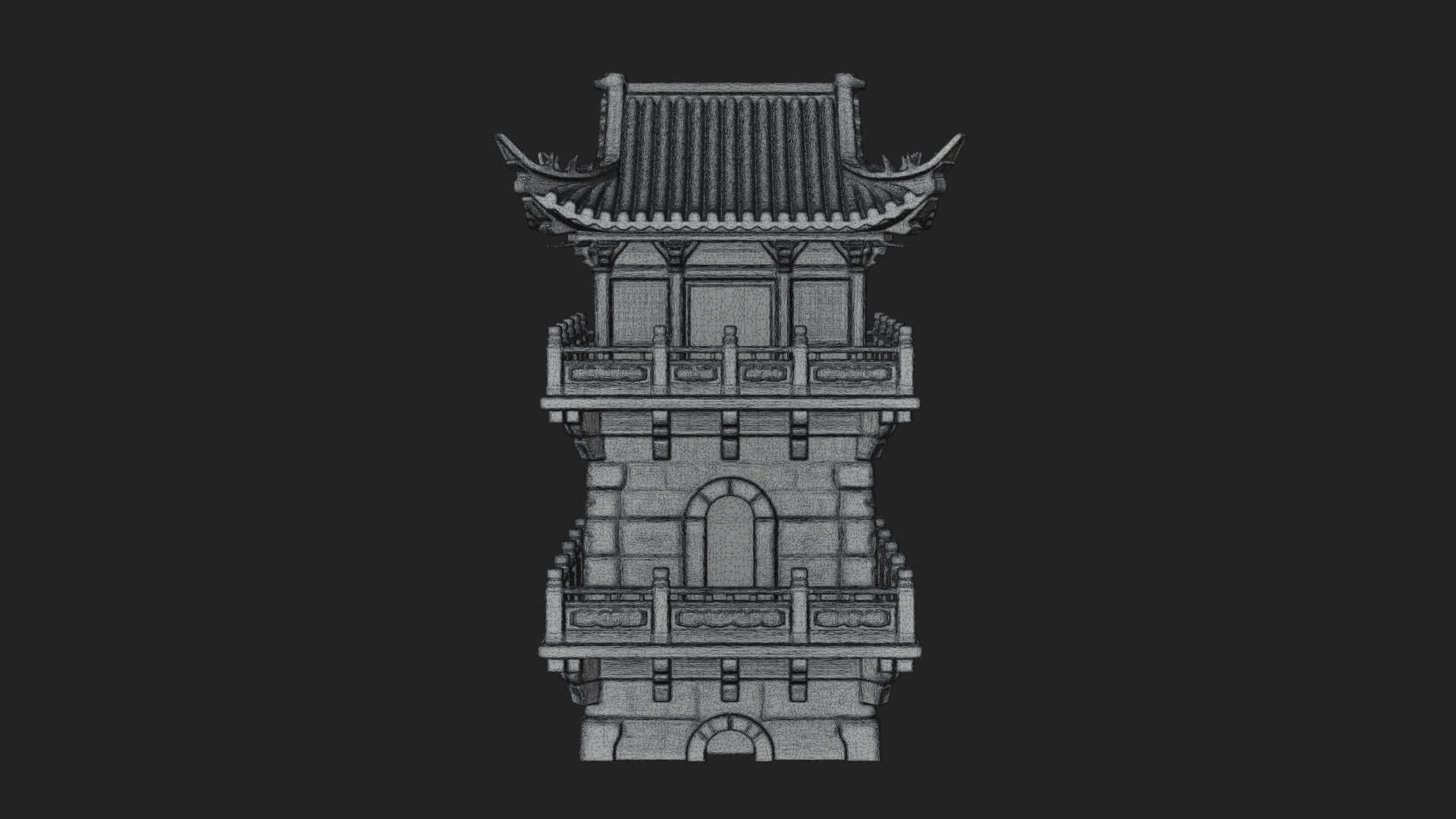 Tiered Pagoda Hall Temple Design 39 3D Print Model 3D Model
