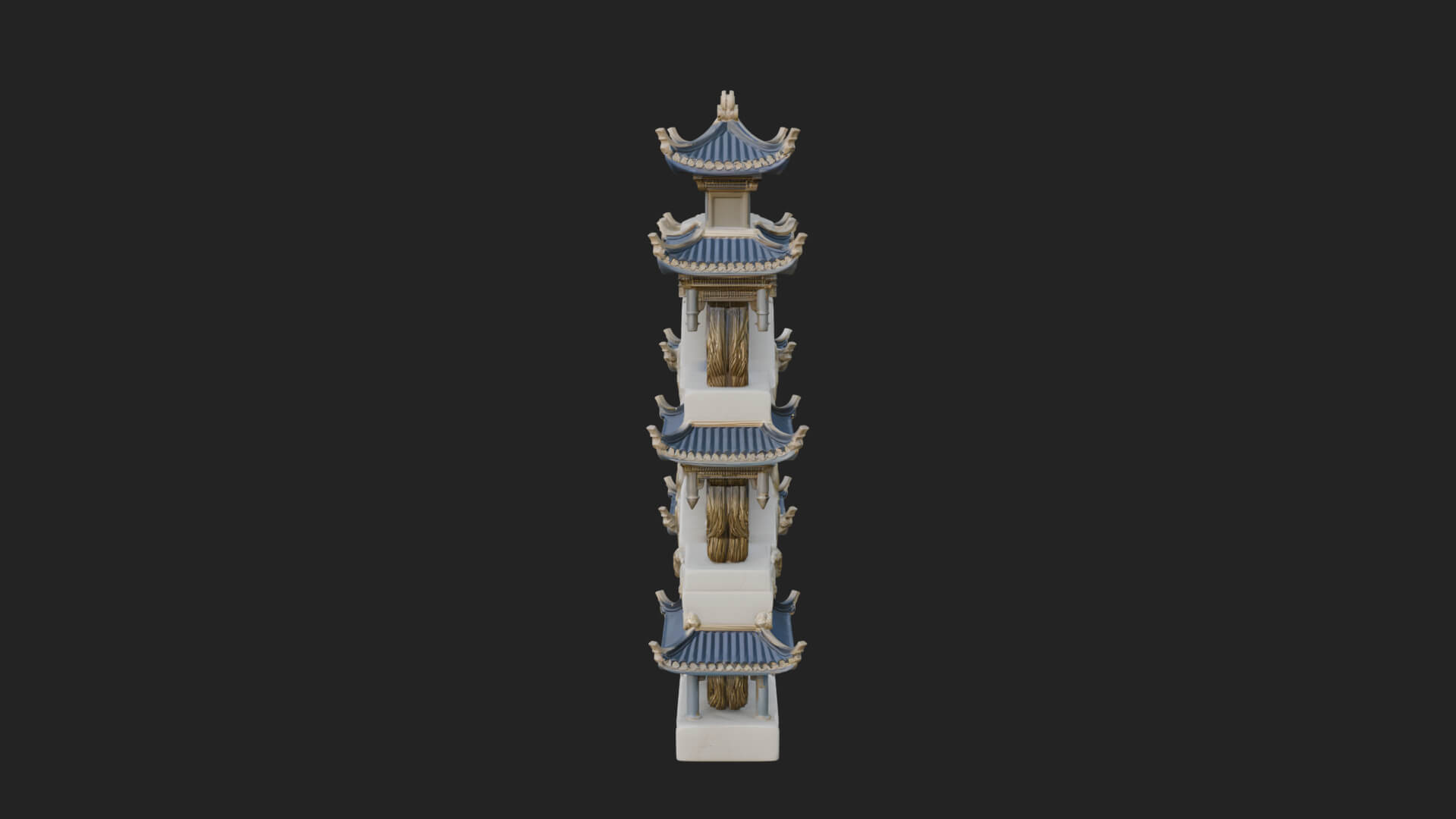 Tiered Pagoda Hall Temple Design 4 3D Print Model 3D Model