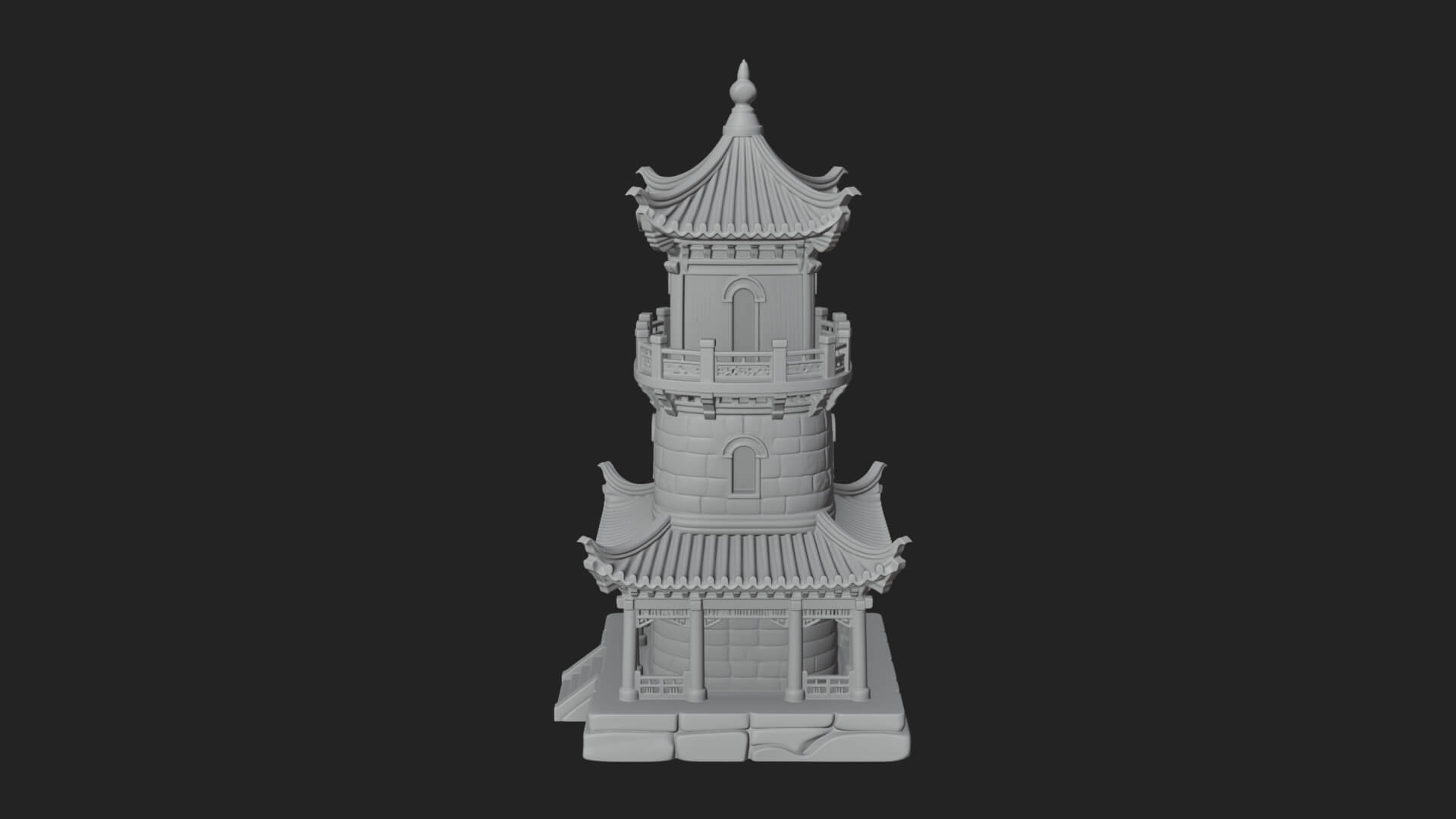Tiered Pagoda Hall Temple Design 40 3D Print Model 3D Model