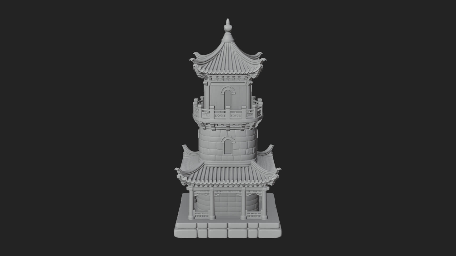 Tiered Pagoda Hall Temple Design 40 3D Print Model 3D Model