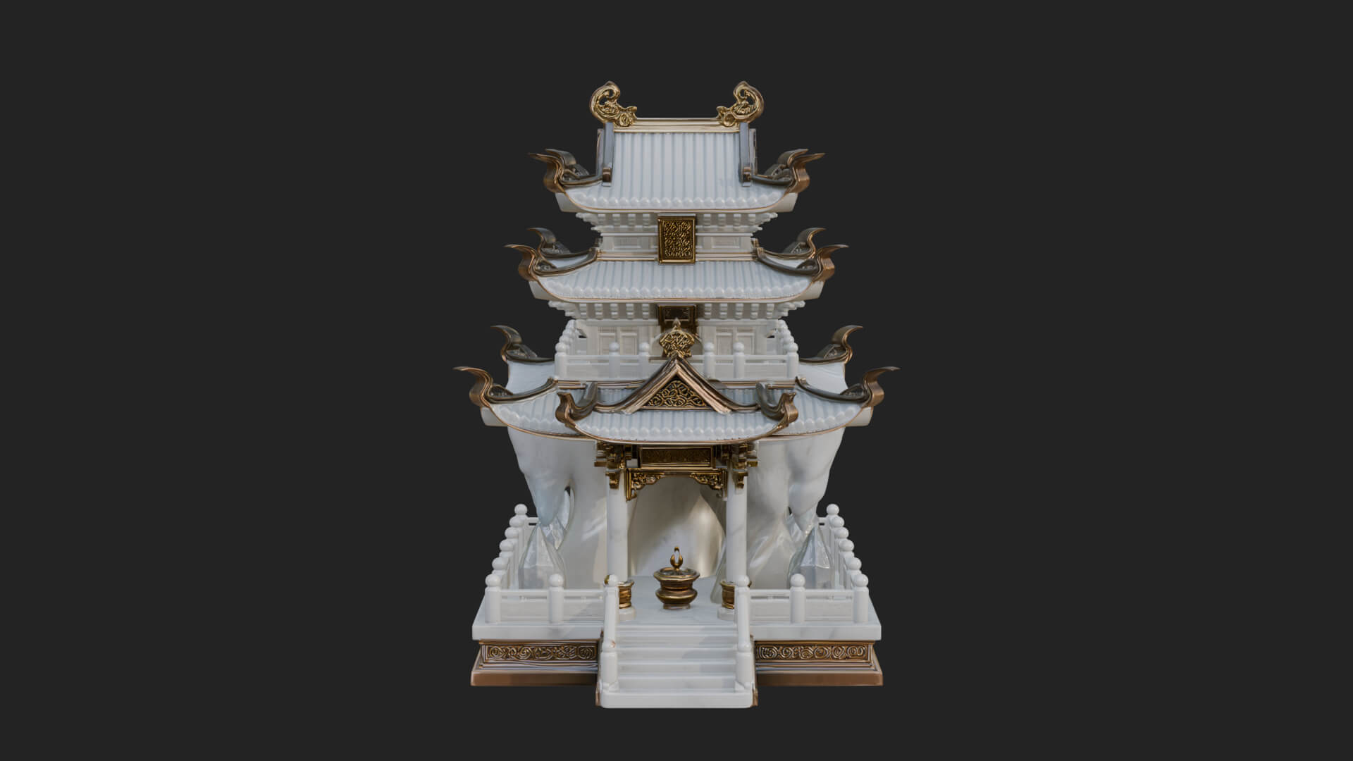 Tiered Pagoda Hall Temple Design 41 3D Print Model 3D Model