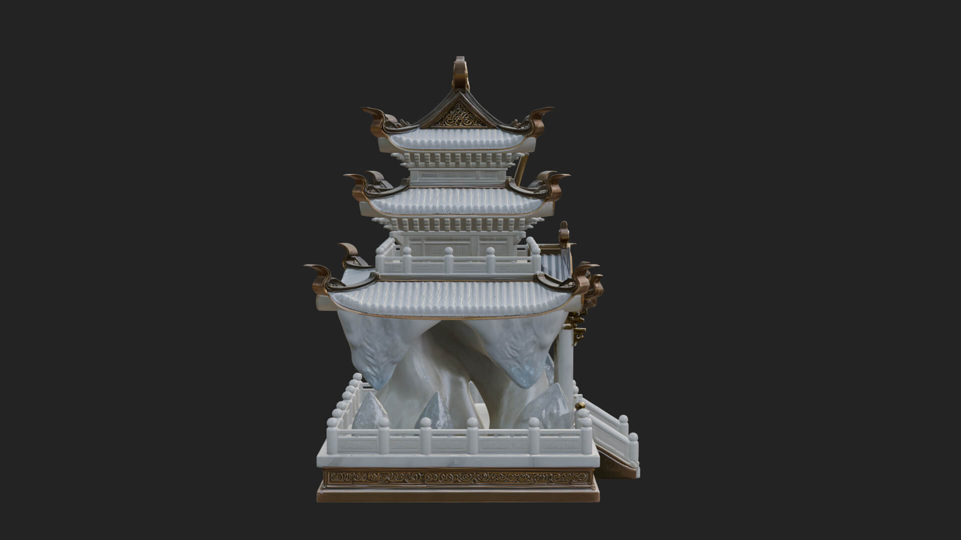 Tiered Pagoda Hall Temple Design 41 3D Print Model 3D Model