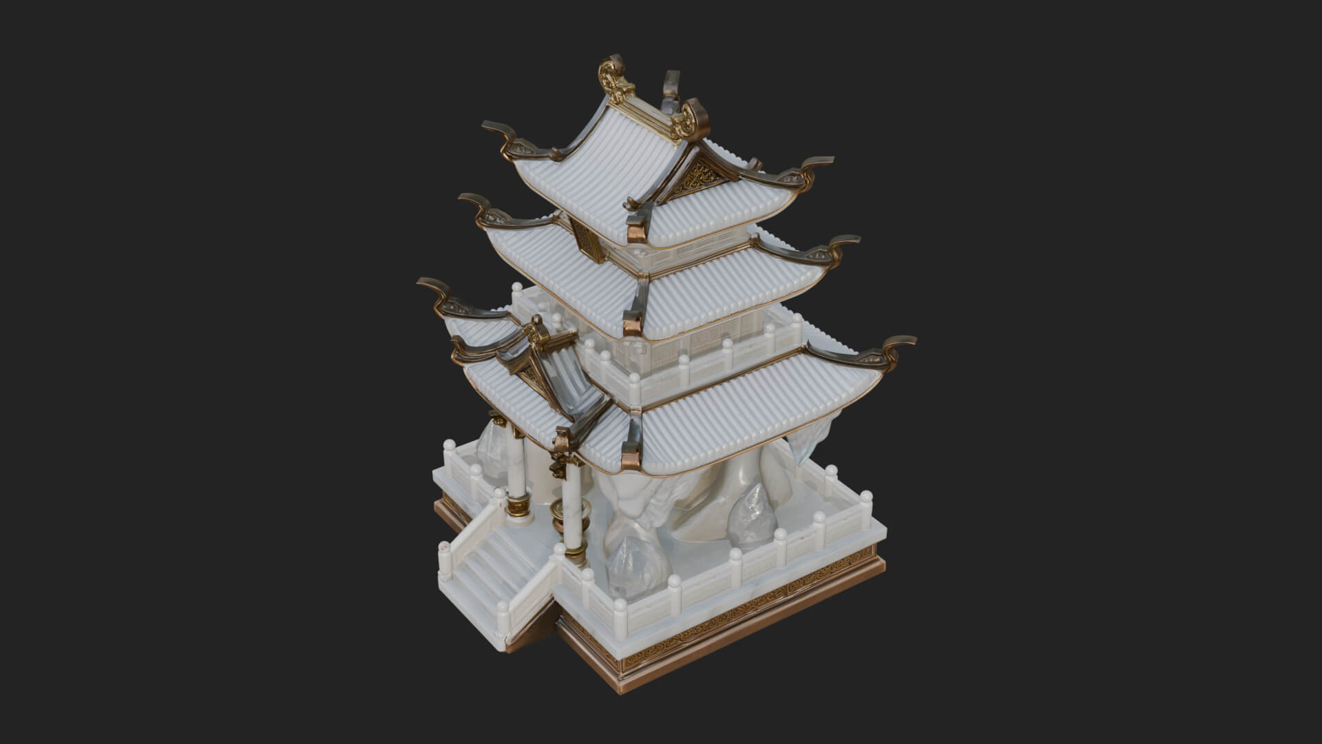 Tiered Pagoda Hall Temple Design 41 3D Print Model 3D Model
