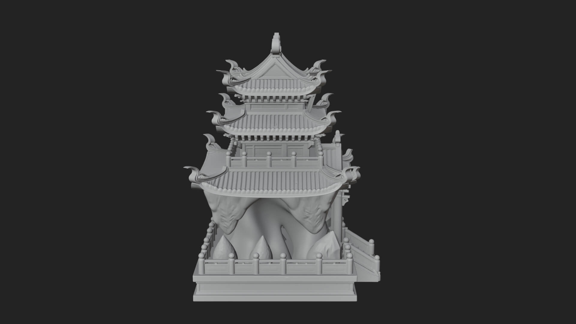 Tiered Pagoda Hall Temple Design 41 3D Print Model 3D Model