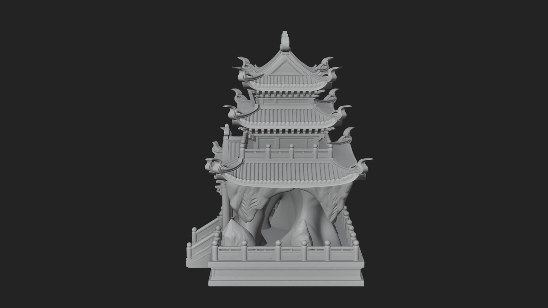 Tiered Pagoda Hall Temple Design 41 3D Print Model 3D Model
