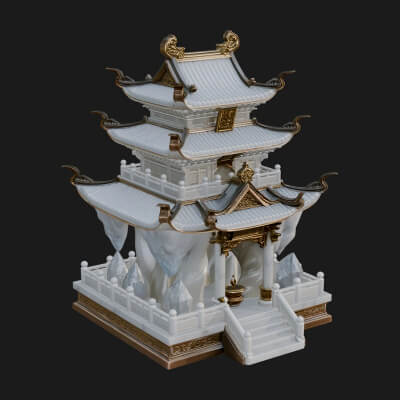 Tiered Pagoda Hall Temple Design 41 3D Print Model