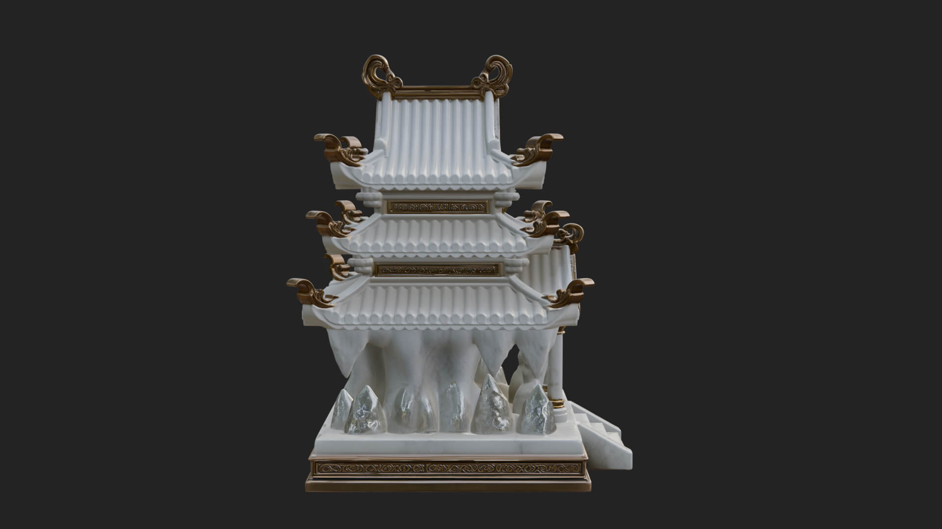 Tiered Pagoda Hall Temple Design 42 3D Print Model 3D Model