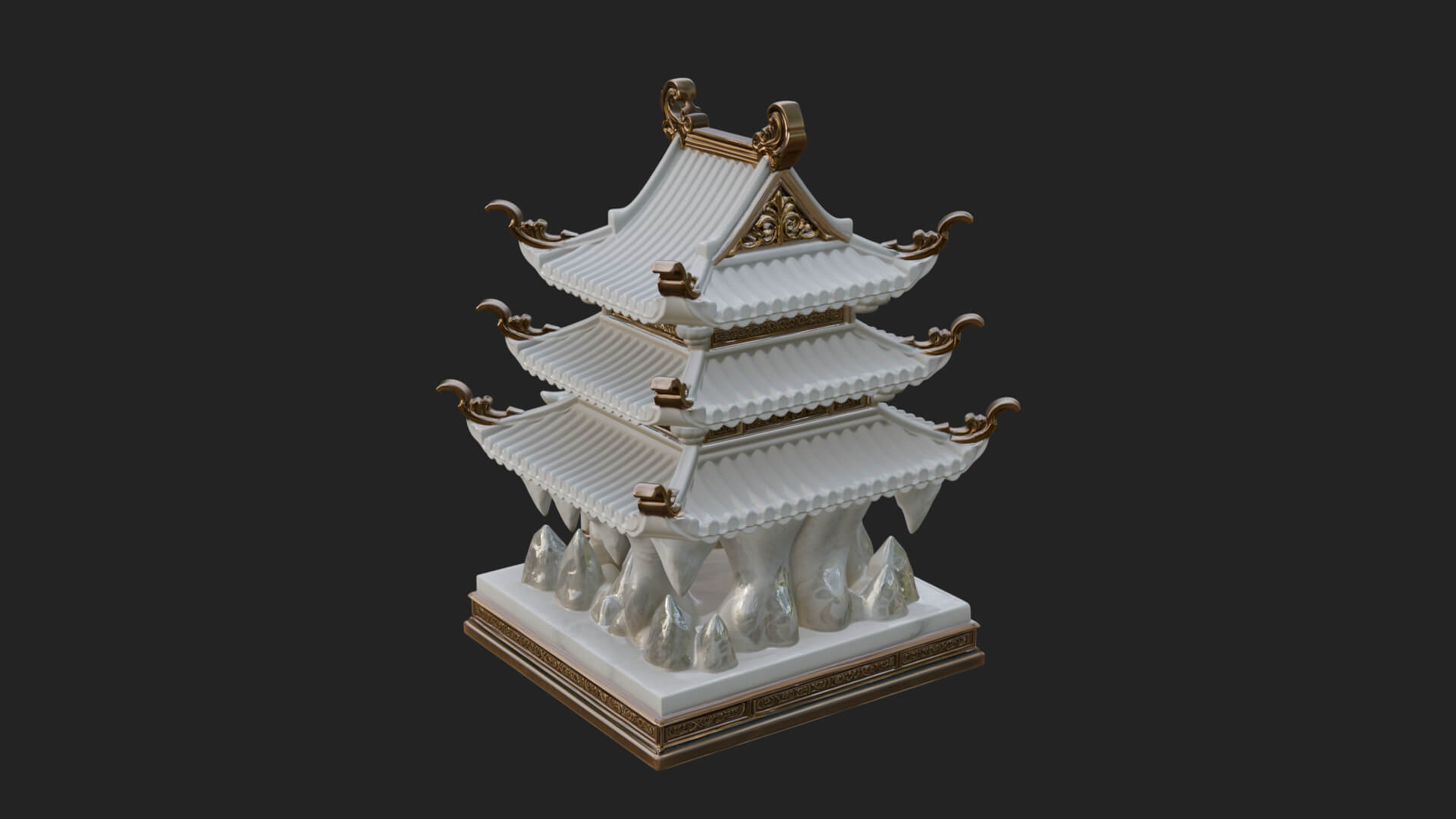 Tiered Pagoda Hall Temple Design 42 3D Print Model 3D Model