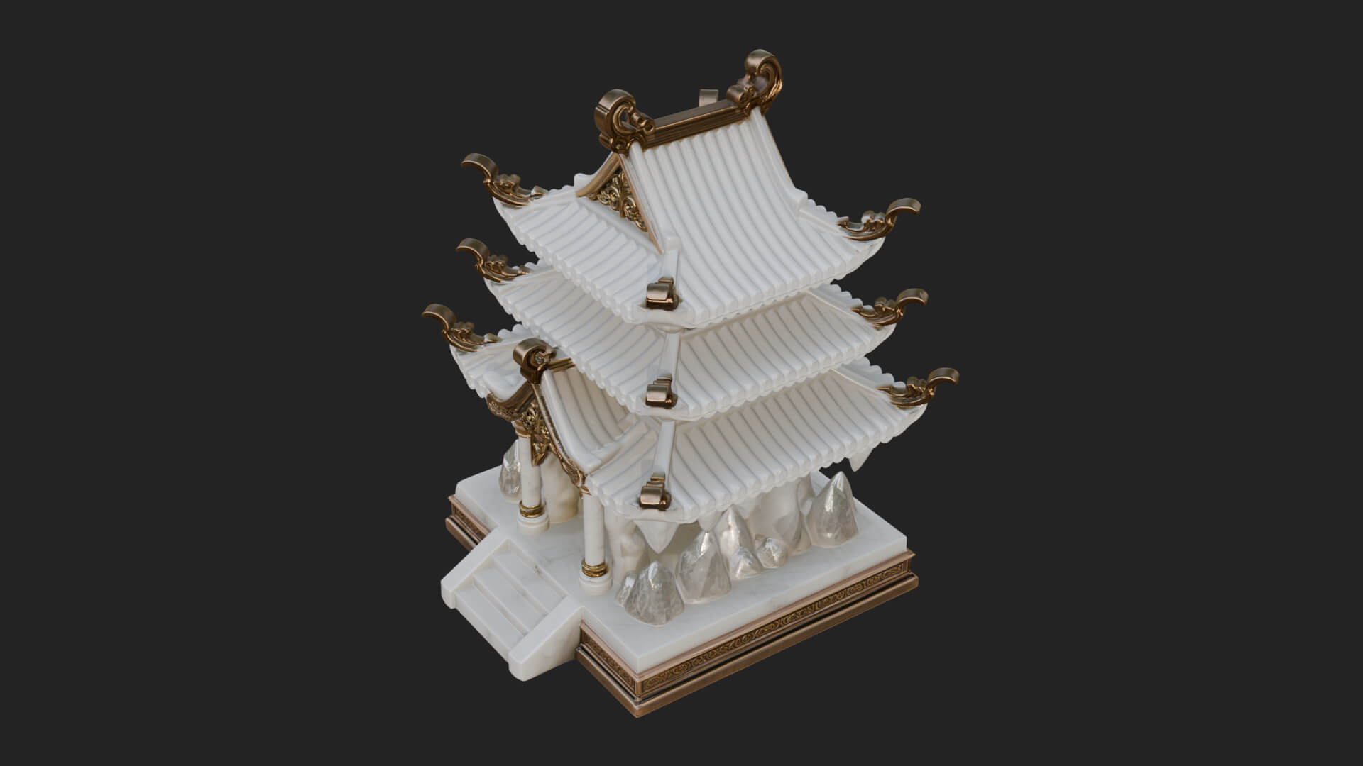 Tiered Pagoda Hall Temple Design 42 3D Print Model 3D Model