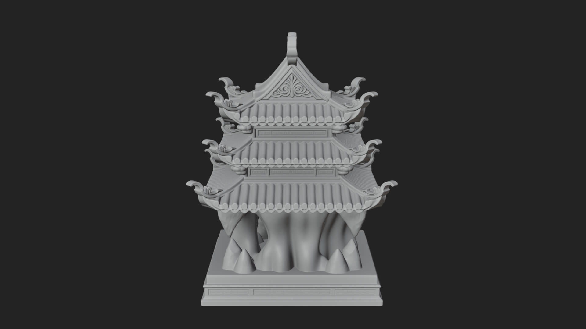 Tiered Pagoda Hall Temple Design 42 3D Print Model 3D Model