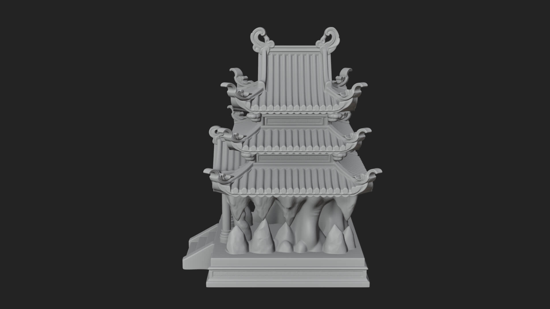Tiered Pagoda Hall Temple Design 42 3D Print Model 3D Model