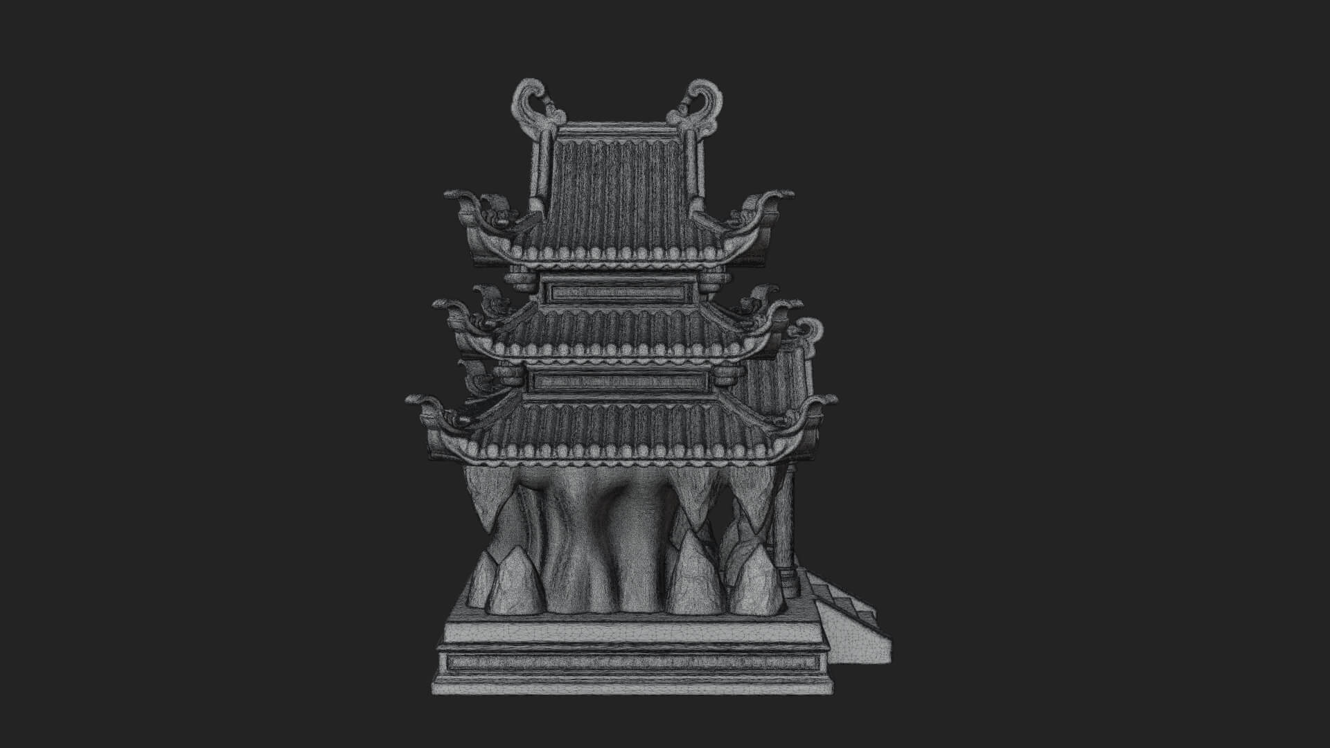 Tiered Pagoda Hall Temple Design 42 3D Print Model 3D Model