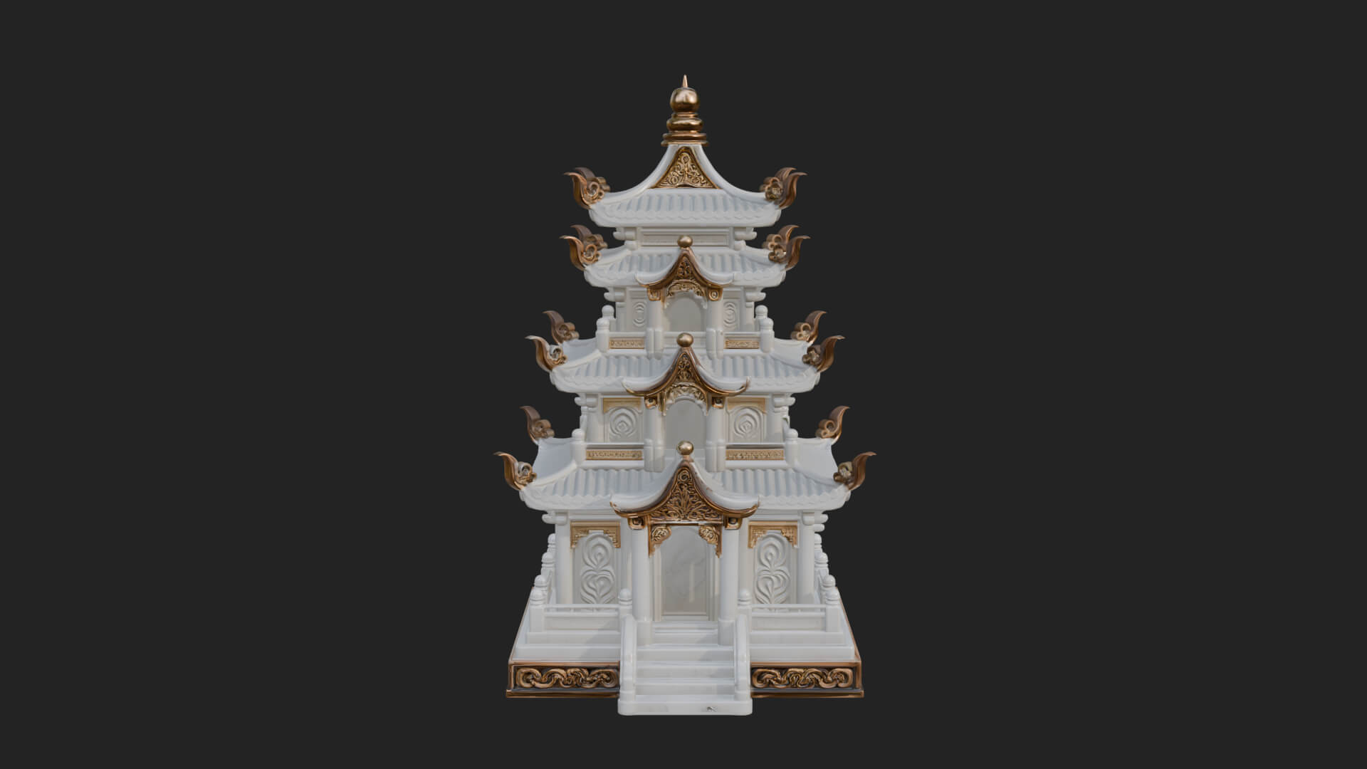 Tiered Pagoda Hall Temple Design 43 3D Print Model 3D Model