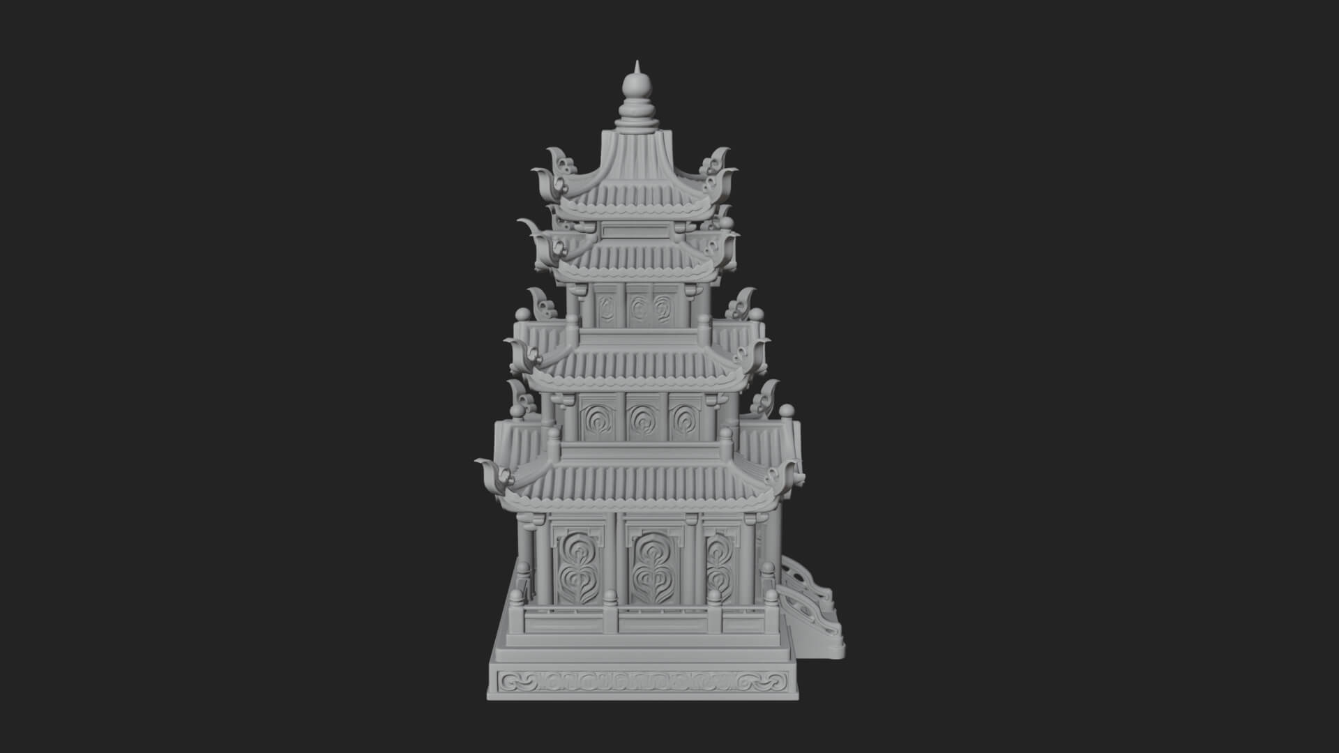 Tiered Pagoda Hall Temple Design 43 3D Print Model 3D Model