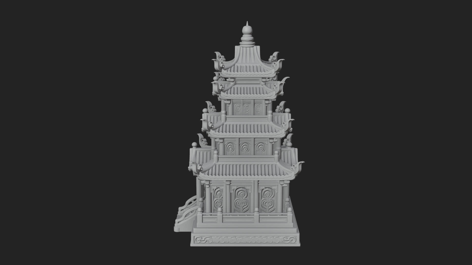 Tiered Pagoda Hall Temple Design 43 3D Print Model 3D Model