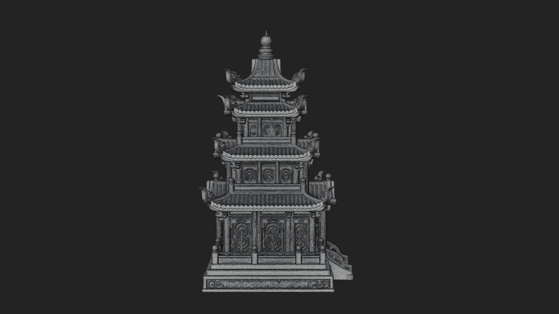 Tiered Pagoda Hall Temple Design 43 3D Print Model 3D Model