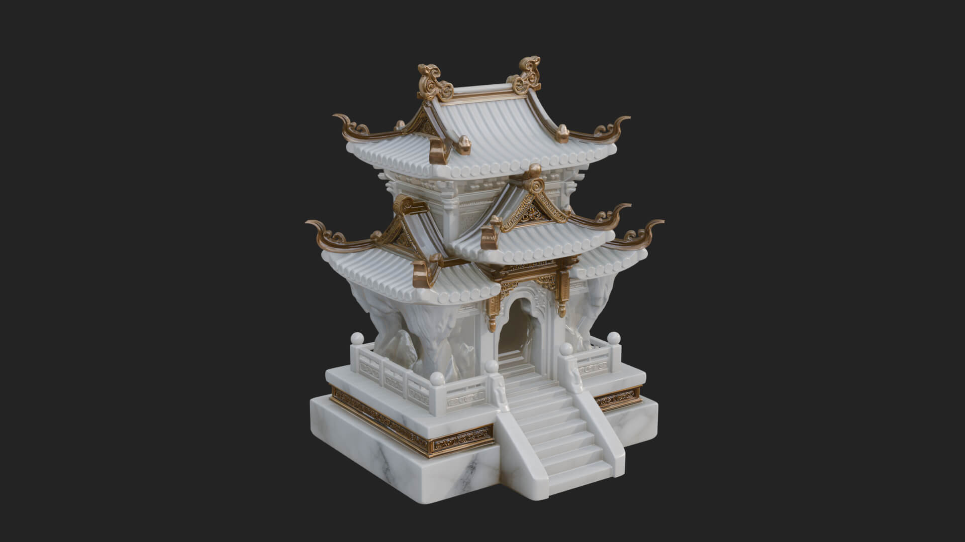 Tiered Pagoda Hall Temple Design 44 3D Print Model 3D Model