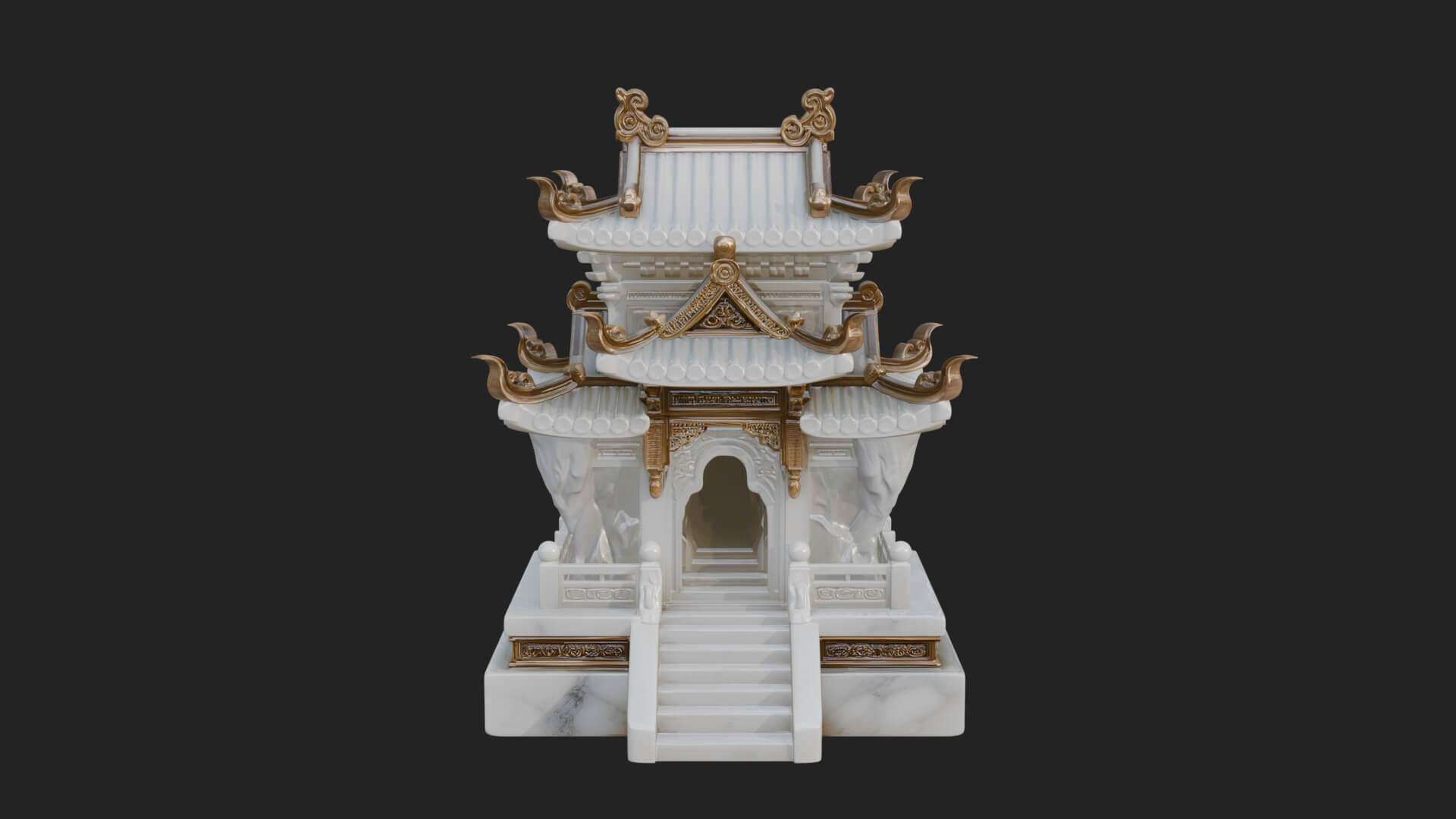 Tiered Pagoda Hall Temple Design 44 3D Print Model 3D Model