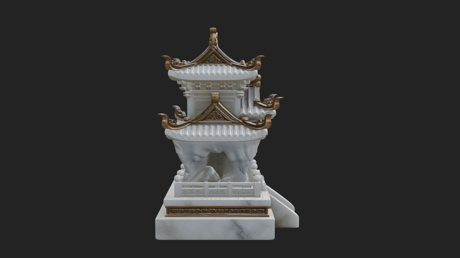 Tiered Pagoda Hall Temple Design 44 3D Print Model 3D Model