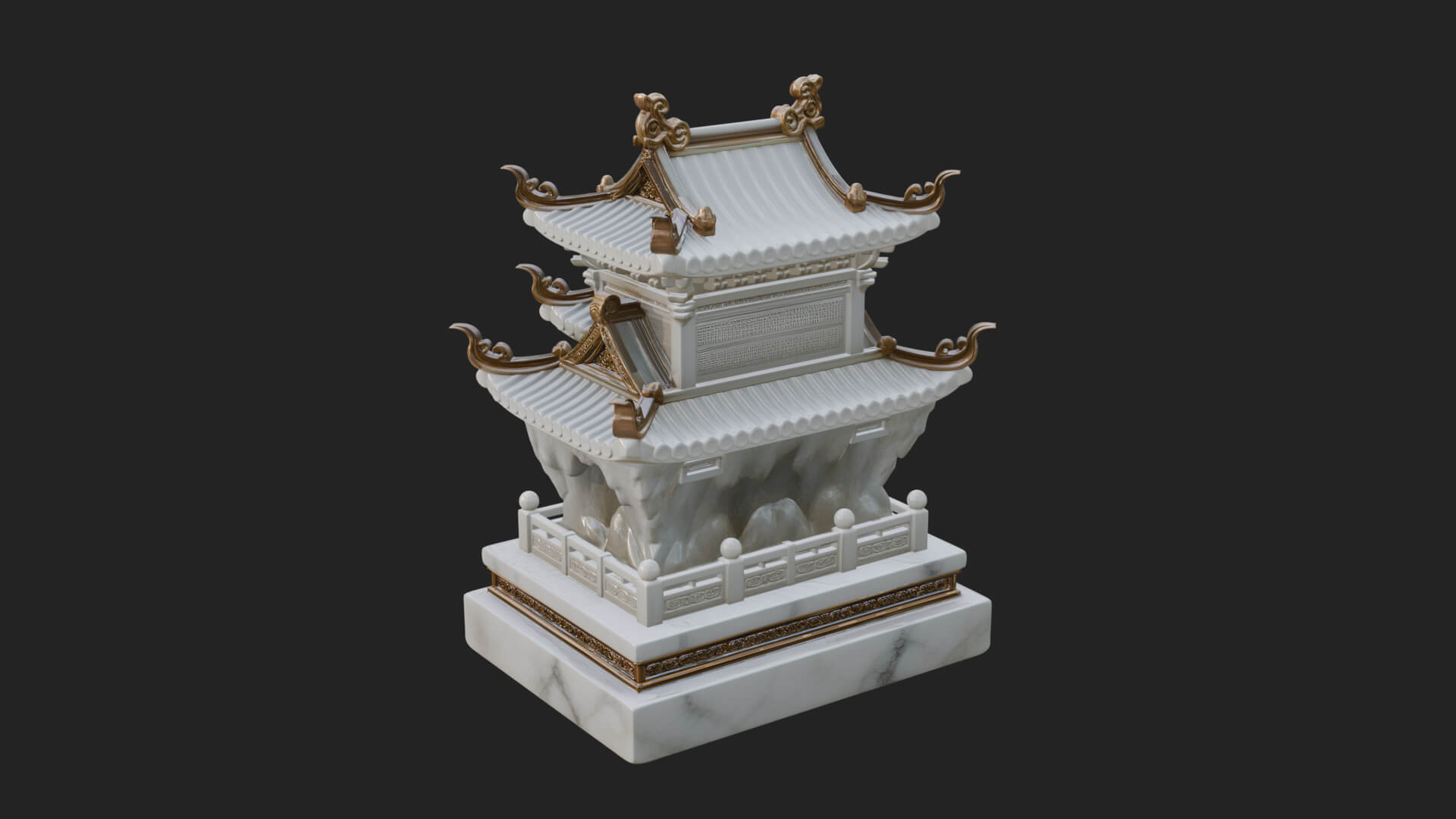 Tiered Pagoda Hall Temple Design 44 3D Print Model 3D Model