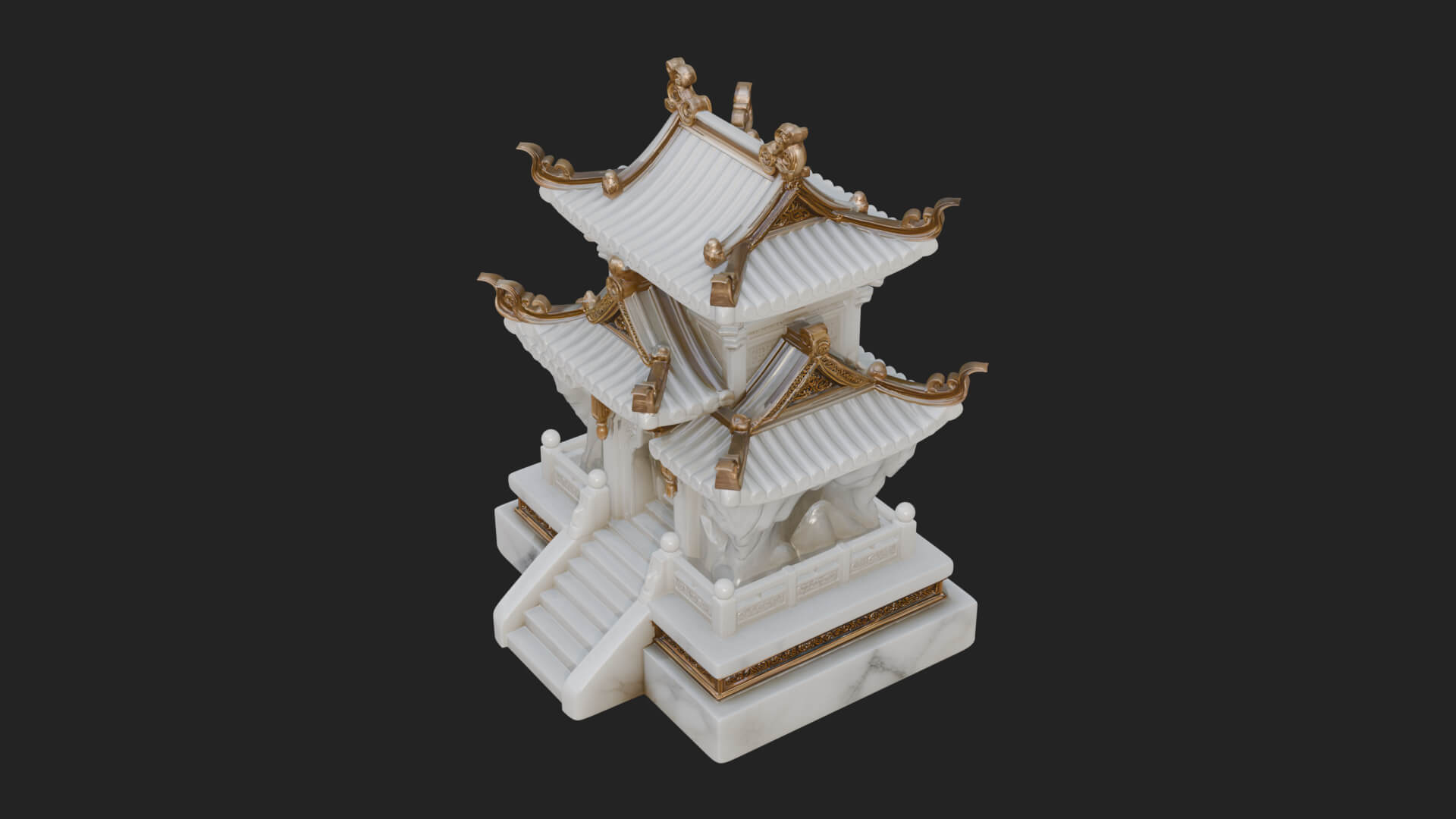 Tiered Pagoda Hall Temple Design 44 3D Print Model 3D Model